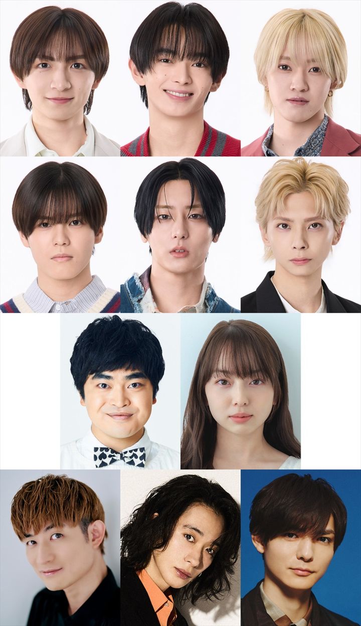 EX THEATER ARIAKE OPENING LINEUP『百鬼夜鏡』に出演する（上から1段目左から）川崎皇輝、内村颯太、元木湧、（2段目左から）北川拓実、安嶋秀生、松尾龍、（3段目左から）加藤諒、西田ひらり、（4段目左から）松崎祐介、戸塚祥太、薮宏太 width=