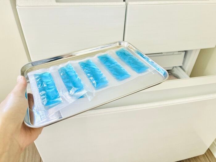 【セリア】『細長い保冷剤が整列しています』コレな～んだ？こんなのあったらいいなと思ってた♪