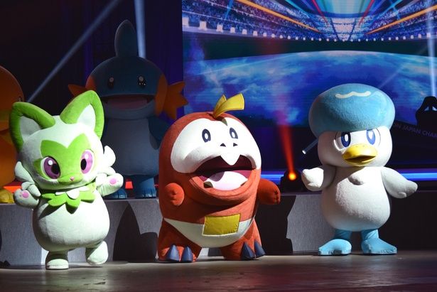 「ポケットモンスター スカーレット・バイオレット」に登場するニャオハ、ホゲータ、クワッス 撮影：ソムタム田井