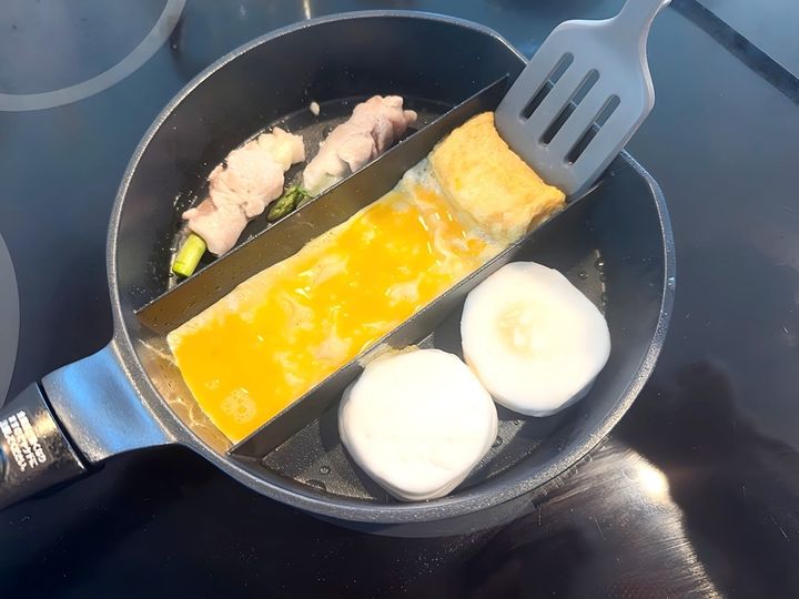卵焼きを作るときは角度を変えると使いやすい