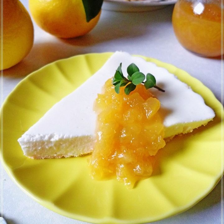 日向夏ジャムのヨーグルトレアチーズケーキ