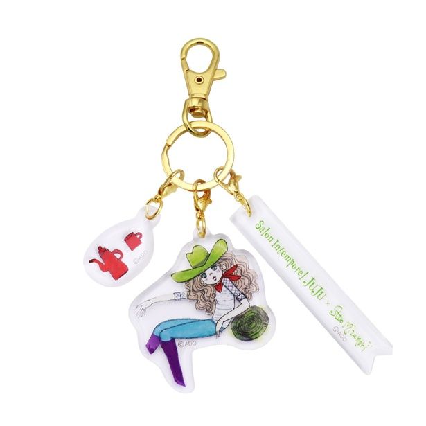 「純喫茶JUJU×亜土ちゃん アクリルキーホルダー B」(各2000円)