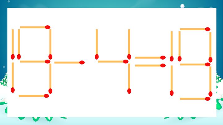 【マッチ棒クイズ】1本だけ動かして正しい式に：19-4=19？の問題画像