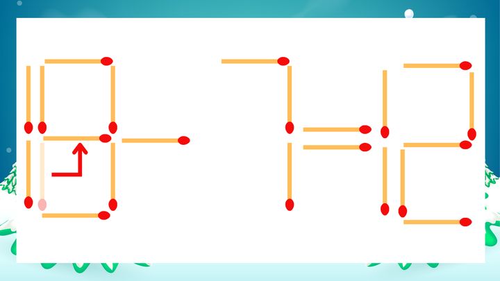 【マッチ棒クイズ】1本だけ動かして正しい式に：10-7=12？の解答画像