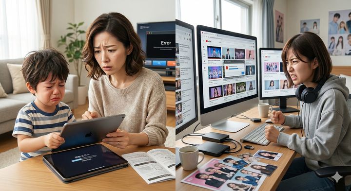 YouTube動画を高画質でダウンロードしたい場面は様々 ※Google Geminiにて作成