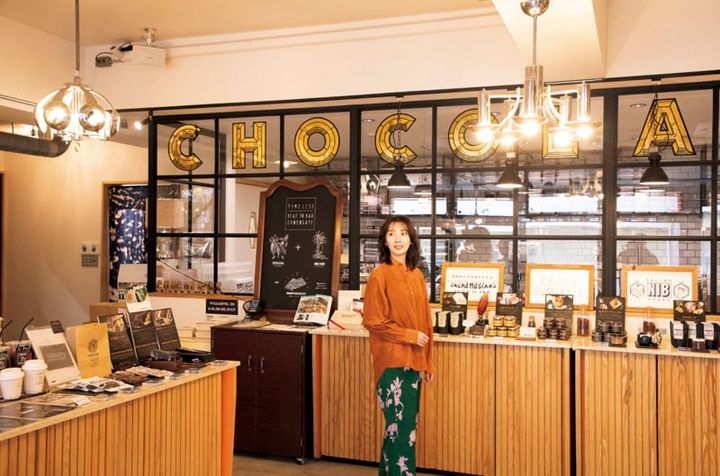 チョコレートを生かしたユニークな商品が並ぶ店内。お土産にもぴったり