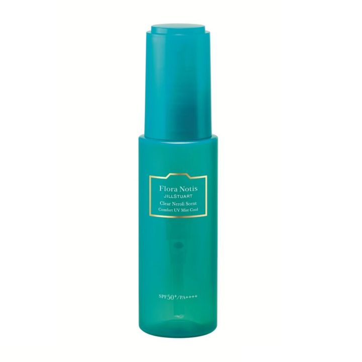 クリアネロリコンフォートUVミスト クール SPF50+・PA+++＋ UV耐水性★★ 80mL 3300円（フローラノーティス ジルスチュアート）※7月3日限定発売