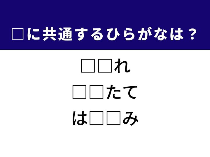 3つの言葉の空欄を埋めて正しい日本語を完成させるクイズです。定番の鍋料理、将来のための仕組み、そして新しい情報をヒントに、共通するひらがな2文字を導き出して語彙力を試してみましょう。