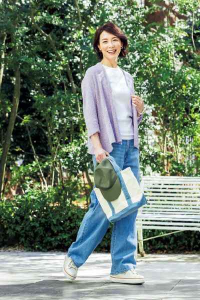 【カジュアルに】春らしい着こなしで、寒暖差に対応！