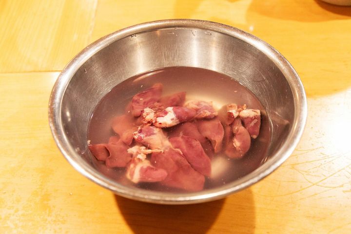 鶏レバーの下処理①
