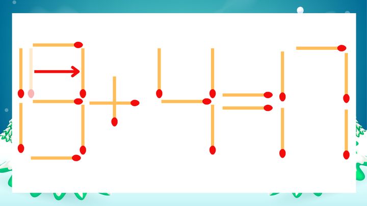 【マッチ棒クイズ】1本だけ動かして正しい式に：15+4=17？の解答画像
