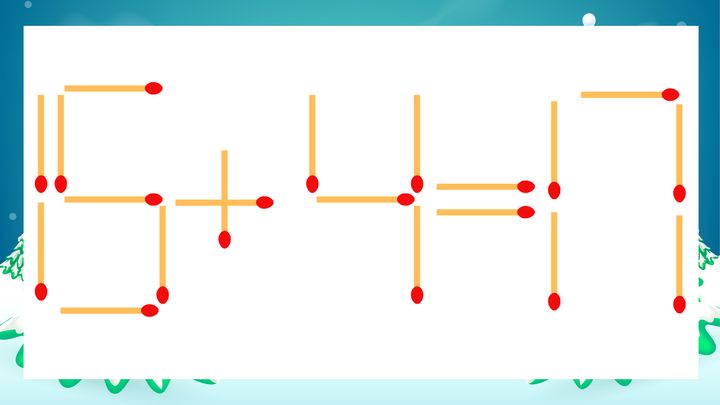 【マッチ棒クイズ】1本だけ動かして正しい式に：15+4=17？の問題画像
