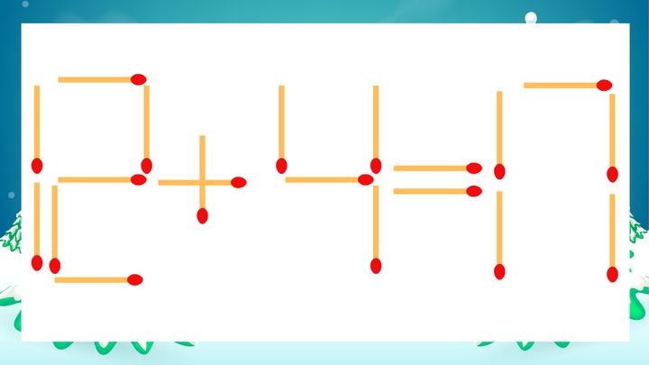 【マッチ棒クイズ】1本だけ動かして正しい式に：12+4=17？の問題画像