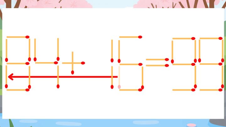 【マッチ棒クイズ】1本だけ動かして正しい式に：94+16=99？の解答画像