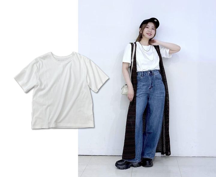 画像: リッチクリーン透けにくいベーシックT/636788（ホワイト）¥2,990（グローバルワーク） 出典：グローバルワーク