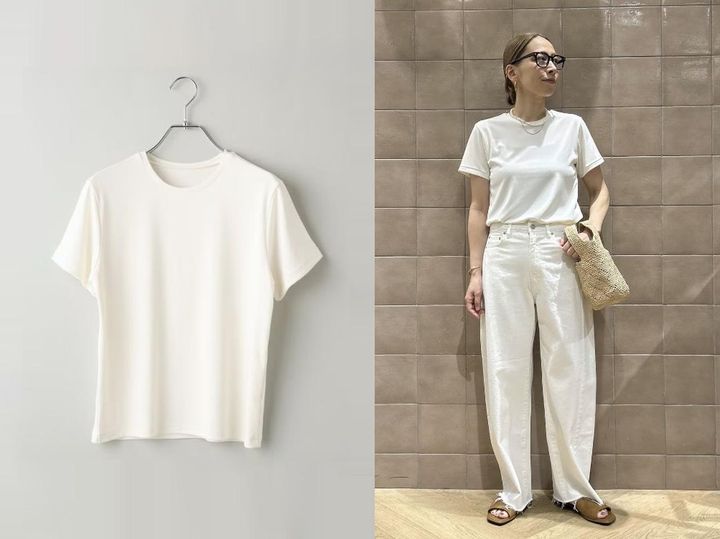 画像: サンドウォッシュフライスTシャツ（オフホワイト）¥8,250（アパートバイ） 出典：アパートバイ