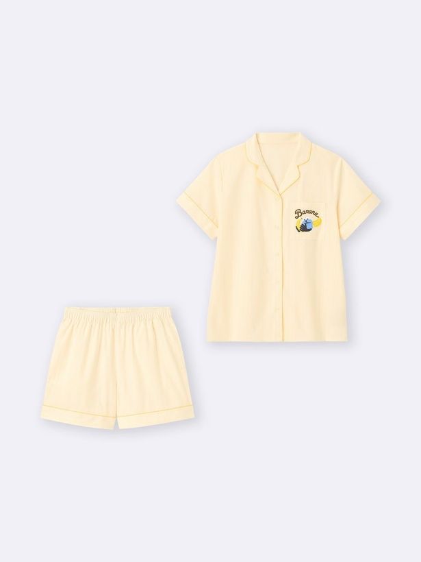 「コットンパジャマ(半袖&ショートパンツ) パペットスンスン(イエロー)」(2490円)