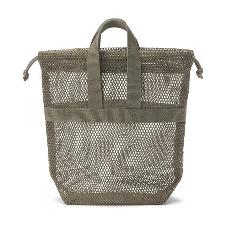 無印良品『立体メッシュ持ち手付き巾着』カーキ