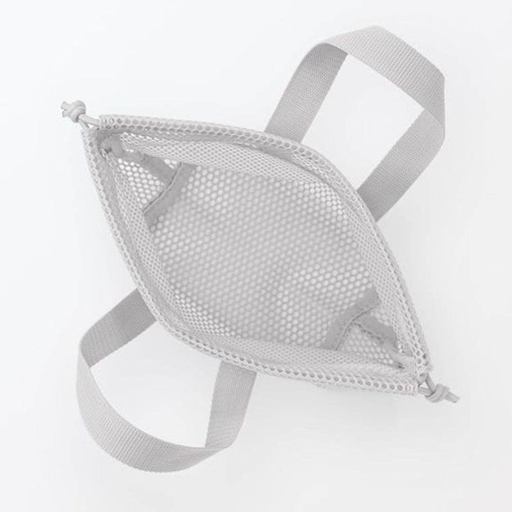 無印良品『立体メッシュ持ち手付き巾着』グレーのMサイズ