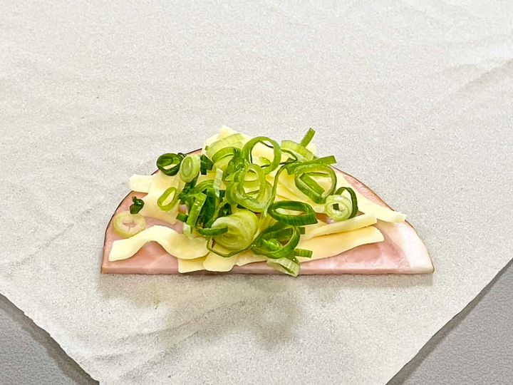 ハムチーねぎ春巻き