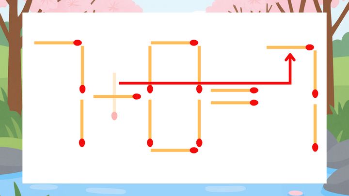 【マッチ棒クイズ】1本だけ動かして正しい式に：7+0=1？の解答画像