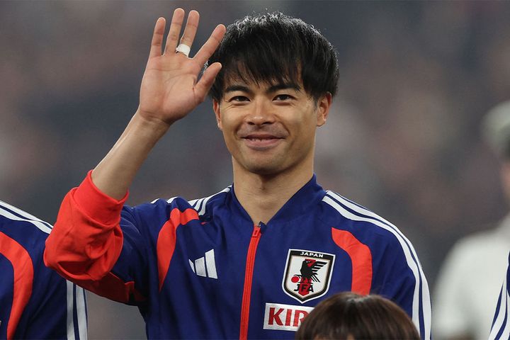 三笘薫選手（2026年03月31日撮影、時事通信）