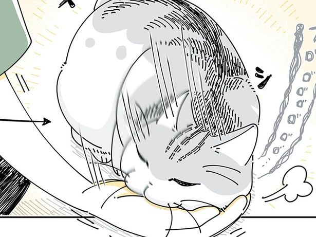 撫でてほしくて手に顔をのっけてきているのに… （C）キュルZ／KADOKAWA
