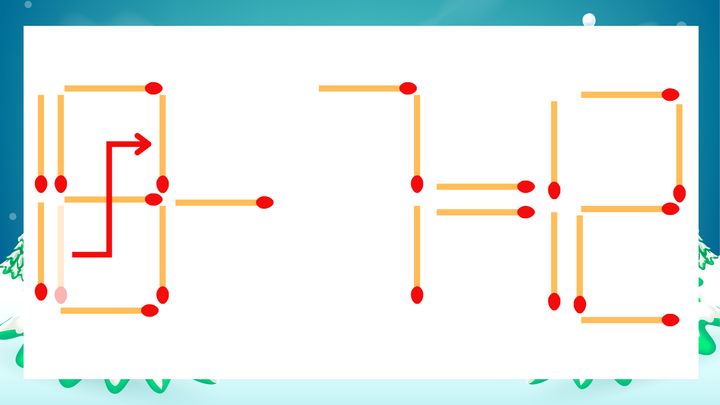 【マッチ棒クイズ】1本だけ動かして正しい式に：16-7=12？の解答画像