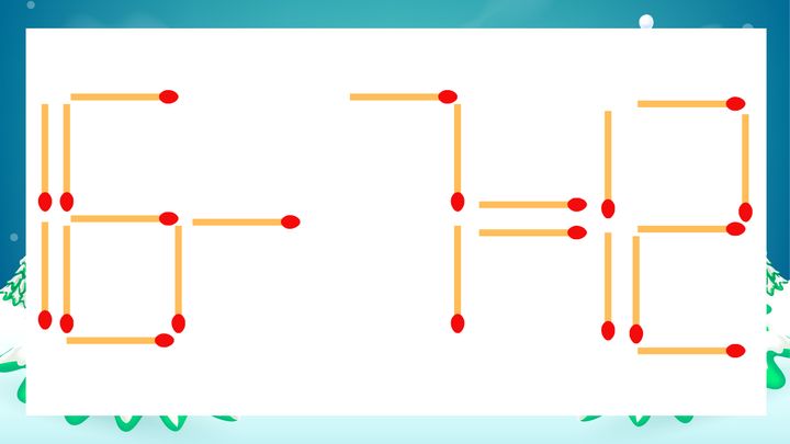 【マッチ棒クイズ】1本だけ動かして正しい式に：16-7=12？の問題画像