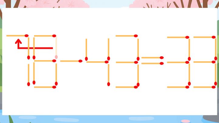 【マッチ棒クイズ】1本だけ動かして正しい式に：18-43=33？の解答画像
