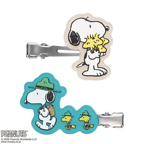 「ヘアクリップ2点セット(スヌーピーとウッドストック)」(979円)