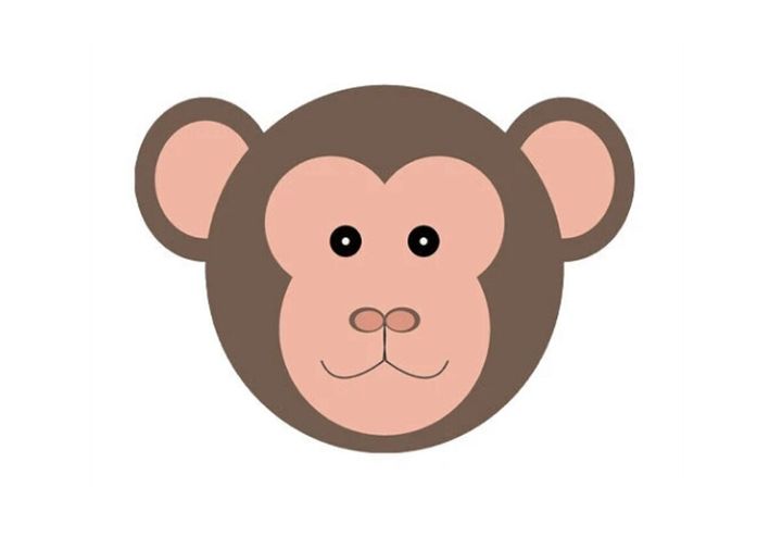 茶色いサルの顔のイラスト