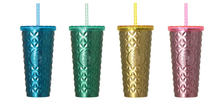 左から「ステンレスコールドカップタンブラー ブルー / グリーン / イエロー / ピンク」591ml 各4900円