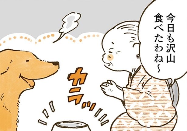 今日も沢山食べたわね～ （C）佐倉イサミ／KADOKAWA
