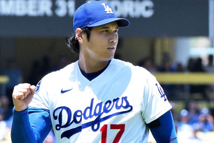 ドジャースの大谷翔平選手（2026年6月17日、時事）