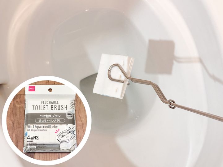 ダイソー「流せるトイレブラシ」「つけ替え用ブラシ」