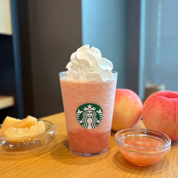 スタバ ピーチ & ピーチミルク フラペチーノ® 