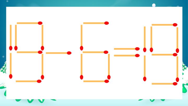 【マッチ棒クイズ】1本だけ動かして正しい式に：19-6=19？の問題画像