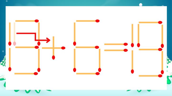 【マッチ棒クイズ】1本だけ動かして正しい式に：19-6=19？の解答画像