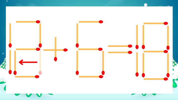 【マッチ棒クイズ】1本だけ動かして正しい式に：13+6=18？の解答画像