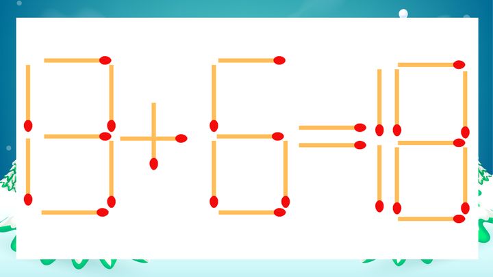 【マッチ棒クイズ】1本だけ動かして正しい式に：13+6=18？の問題画像