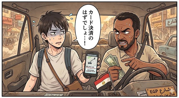 ピラミッド周辺など観光地では特に移動手段のトラブルに注意が必要