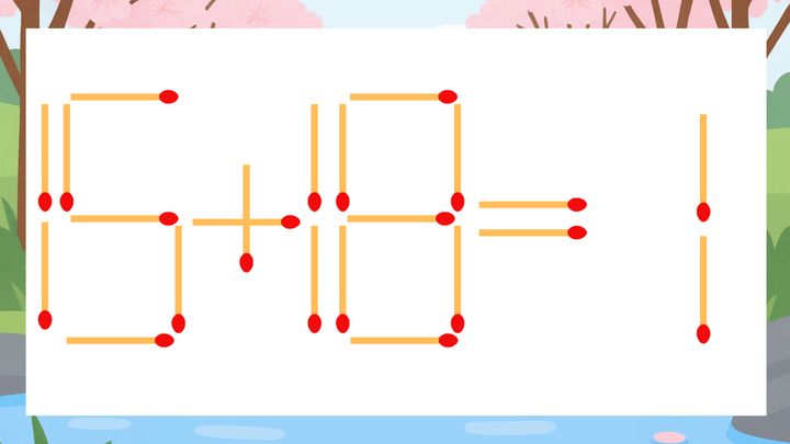 【マッチ棒クイズ】1本だけ動かして正しい式に：15+18=1？の問題画像