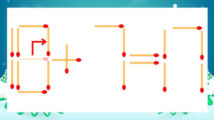 【マッチ棒クイズ】1本だけ動かして正しい式に：16+7=17？の解答画像