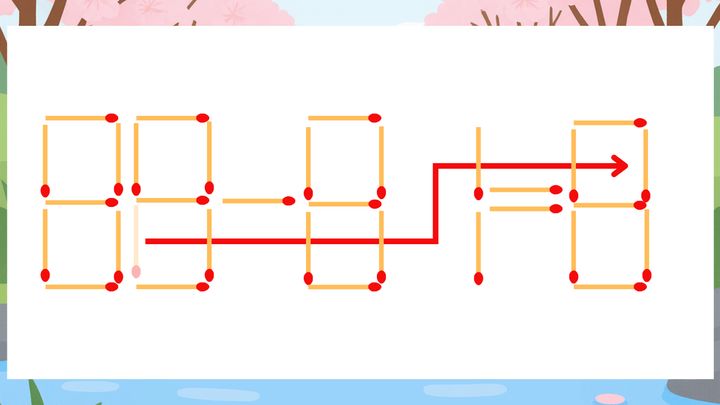 【マッチ棒クイズ】1本だけ動かして正しい式に：88-81=6？の解答画像