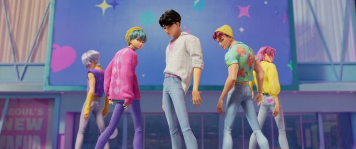 劇中に登場するボーイズ・グループ「サジャ・ボーイズ」も大人気。Netflix映画『KPOPガールズ！ デーモン・ハンターズ』独占配信中