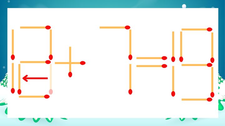 【マッチ棒クイズ】1本だけ動かして正しい式に：13+7=19？の解答画像