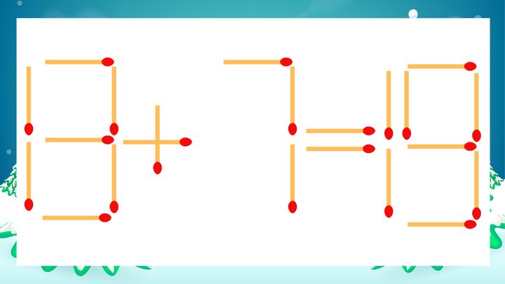 【マッチ棒クイズ】1本だけ動かして正しい式に：13+7=19？の問題画像