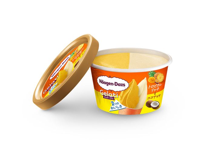 ハーゲンダッツ ミニカップ Gelati「トロピカルリッチ＆ココナッツ」／￥373（税込み）