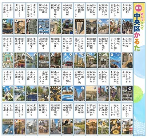 中央区の歴史・文化を楽しく学べる「遊んで 学べる 東京中央区かるた」登場！